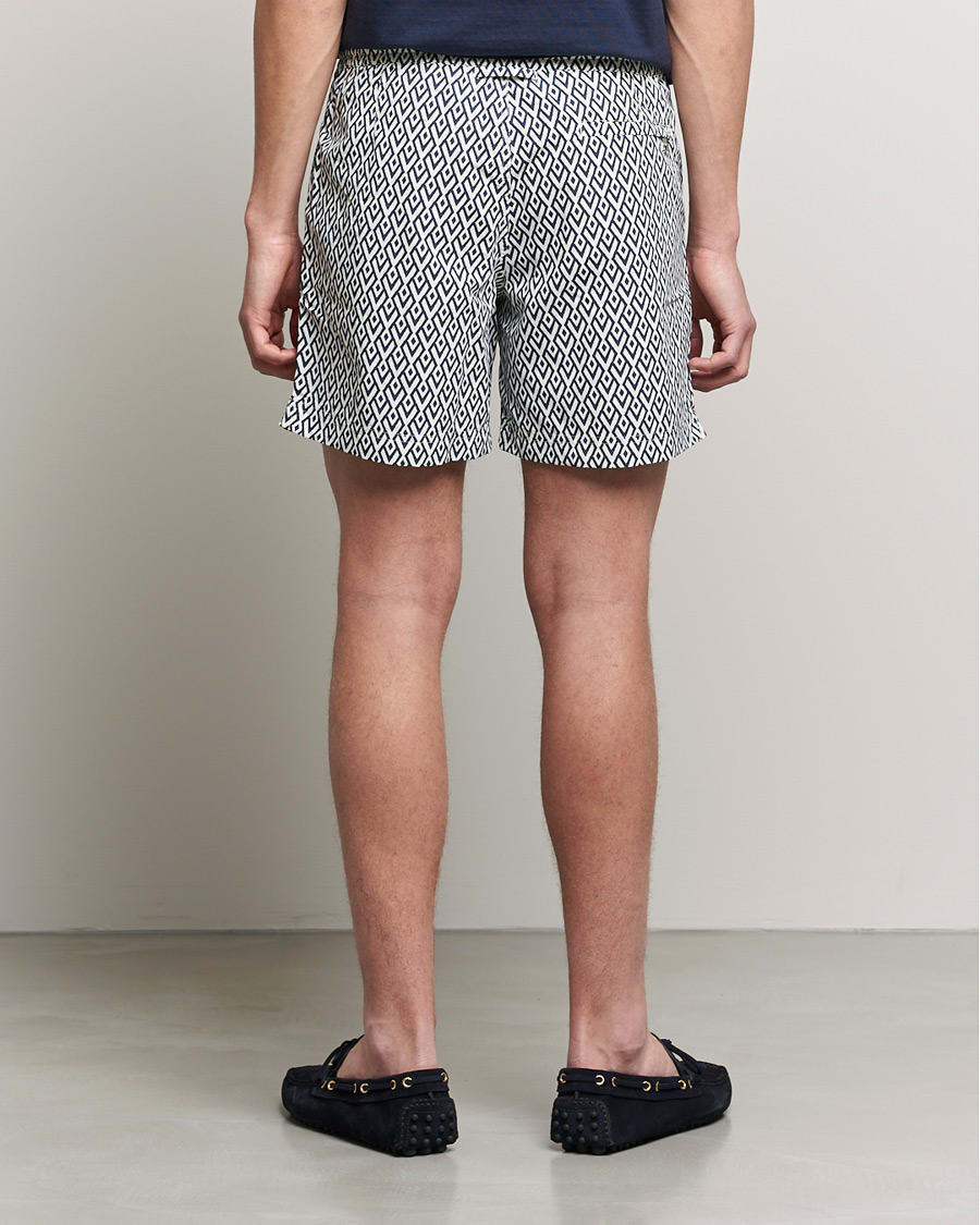 Men | Swimwear | Orlebar Brown | Standard Cano Printed Swimshorts Navy/Cloud