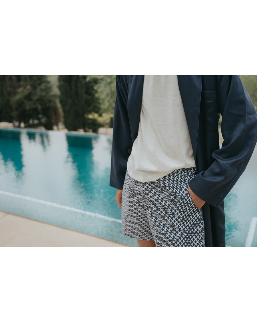 Men | Swimwear | Orlebar Brown | Standard Cano Printed Swimshorts Navy/Cloud