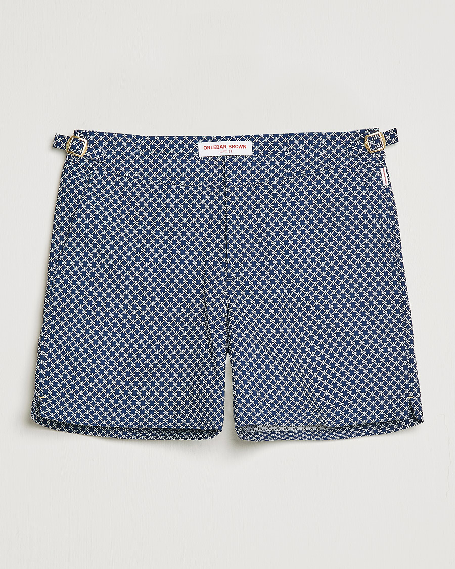 Men | Swimwear | Orlebar Brown | Bulldog Seglas Jacquard Swimshorts Night Iris/Cloud