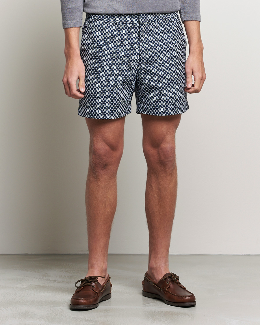 Men | Swimwear | Orlebar Brown | Bulldog Seglas Jacquard Swimshorts Night Iris/Cloud