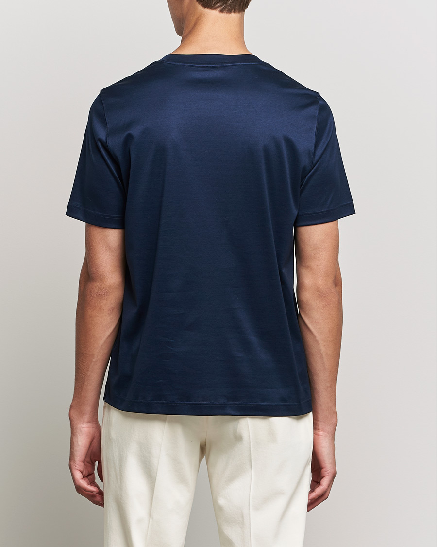Men | T-Shirts | Eton | Filo Di Scozia Cotton T-Shirt Navy