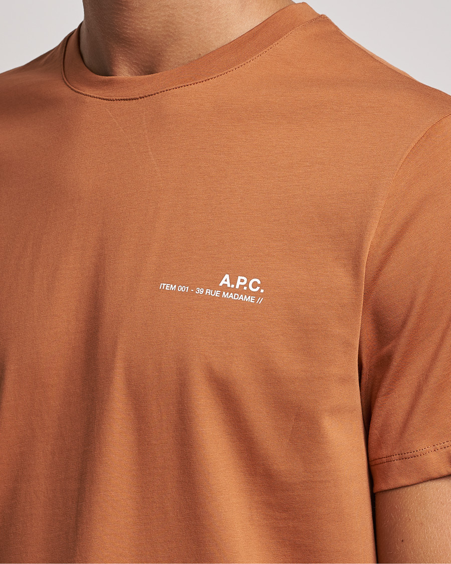 Men | T-Shirts | A.P.C. | Item Short Sleeve T-Shirt Terracotta