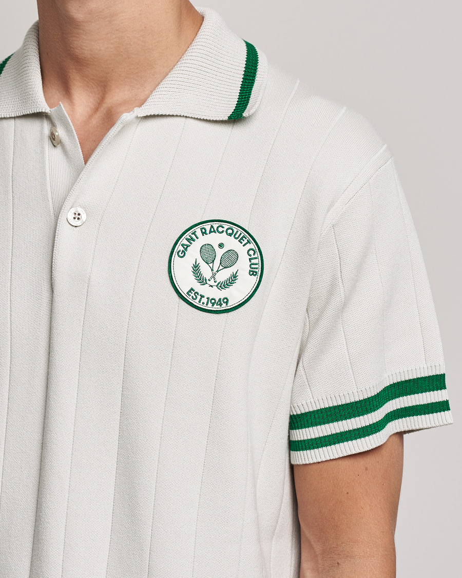 Men | Polo Shirts | GANT | Raquet Club Knitted Polo Creme