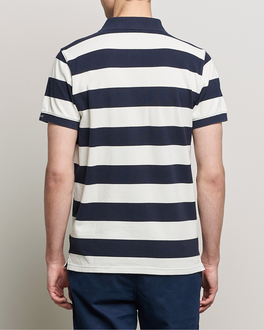 Men | Polo Shirts | GANT | Barstriped Polo Navy/White