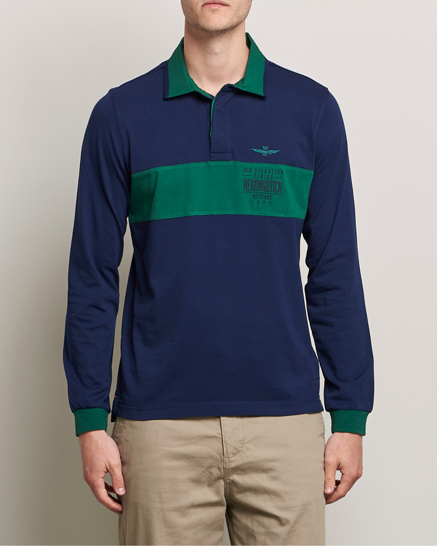 Men | Sweaters & Knitwear | Aeronautica Militare | Long Sleeve Polo Blu Navy