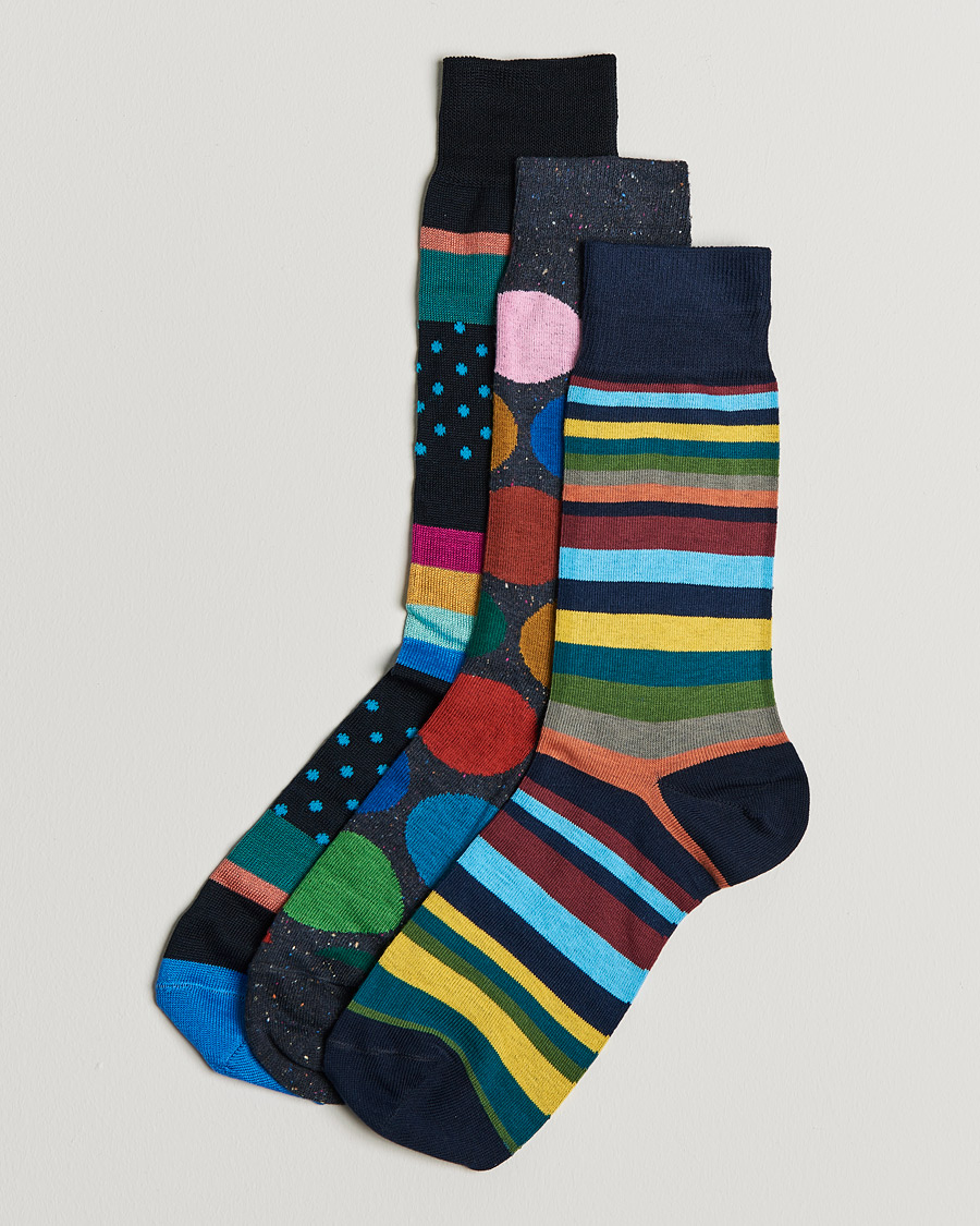 Men | Underwear & Socks | Paul Smith | 3-pack Multi Sock Navy