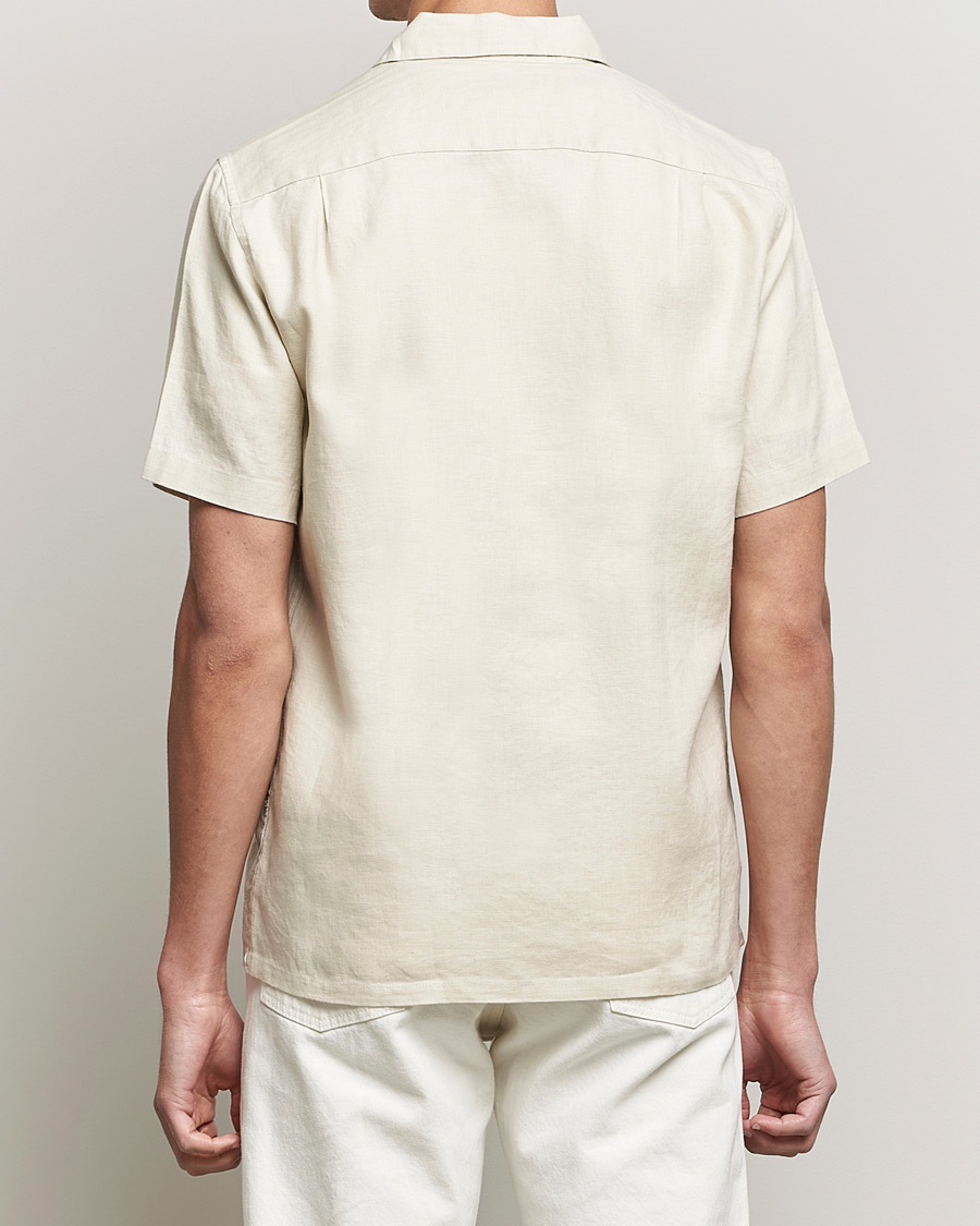 Men | Shirts | Samsøe Samsøe | Samsøe & Samsøe Avan Linen Short Sleeve Shirt Oatmeal