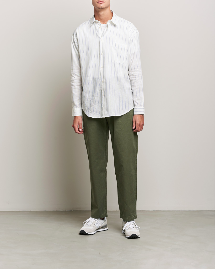 Men | Shirts | Samsøe Samsøe | Samsøe & Samsøe Luan Linen Cotton Shirt Antiqua Stripe