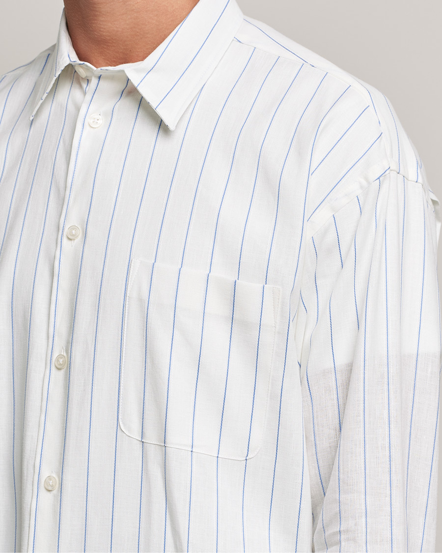 Men | Shirts | Samsøe Samsøe | Samsøe & Samsøe Luan Linen Cotton Shirt Antiqua Stripe