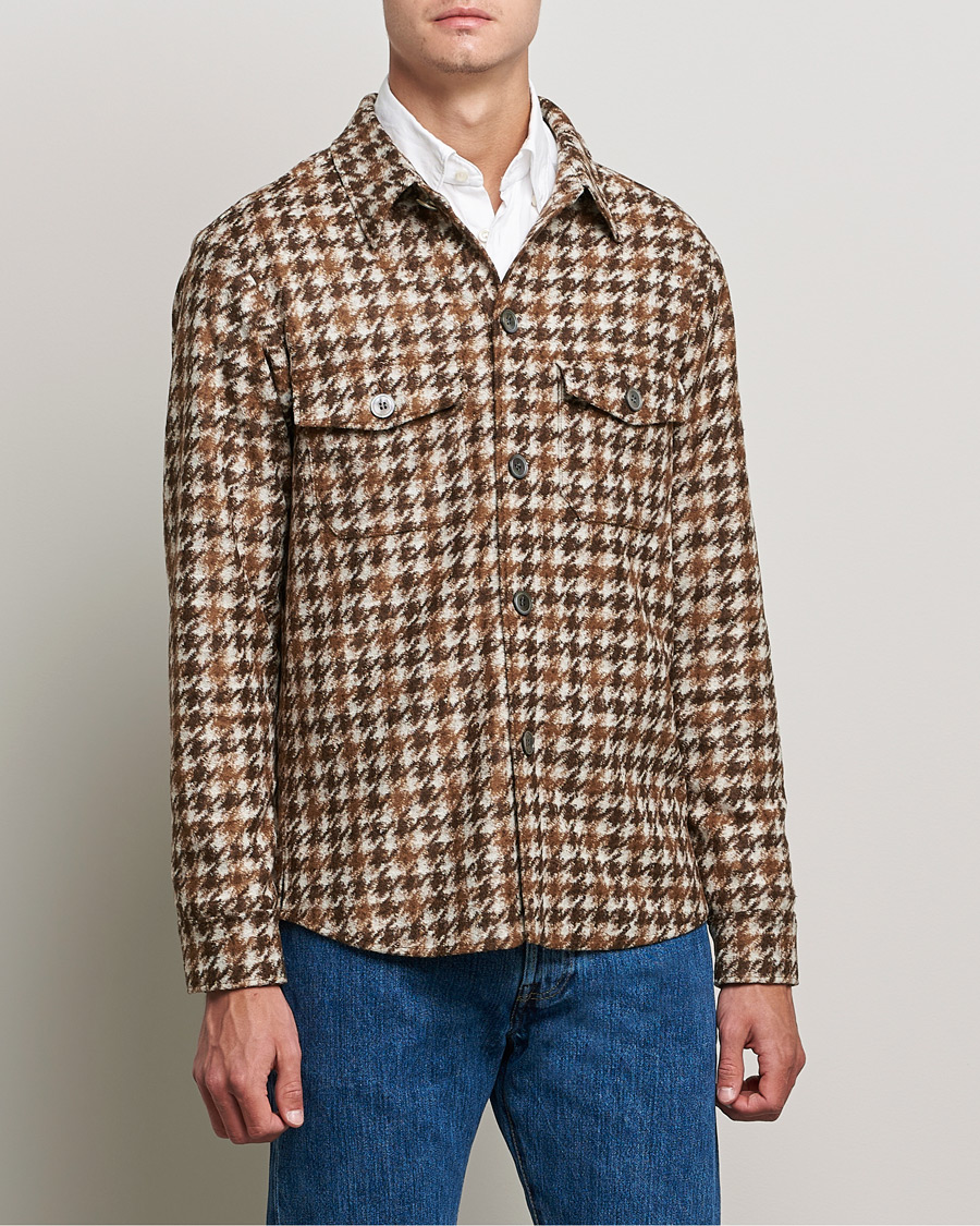 Men | Shirts | Oscar Jacobson | Milron Shirt Jacket Brown