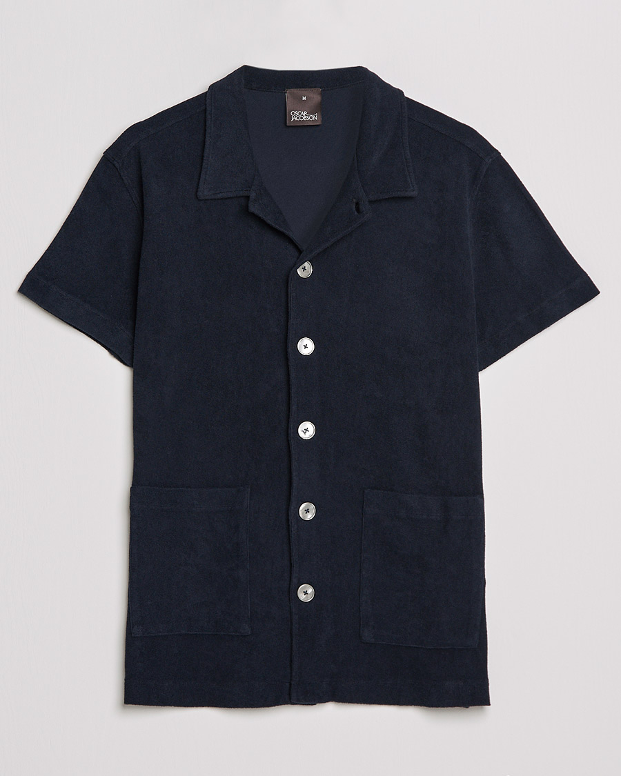 Men | Polo Shirts | Oscar Jacobson | Alwin Terry Short Sleeve Safari Polo Night Blue