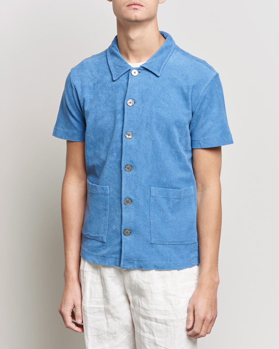 Men | Polo Shirts | Oscar Jacobson | Alwin Terry Short Sleeve Safari Polo Blue