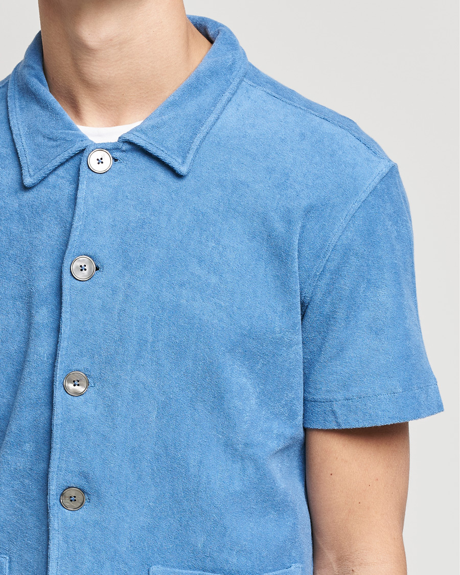 Men | Polo Shirts | Oscar Jacobson | Alwin Terry Short Sleeve Safari Polo Blue