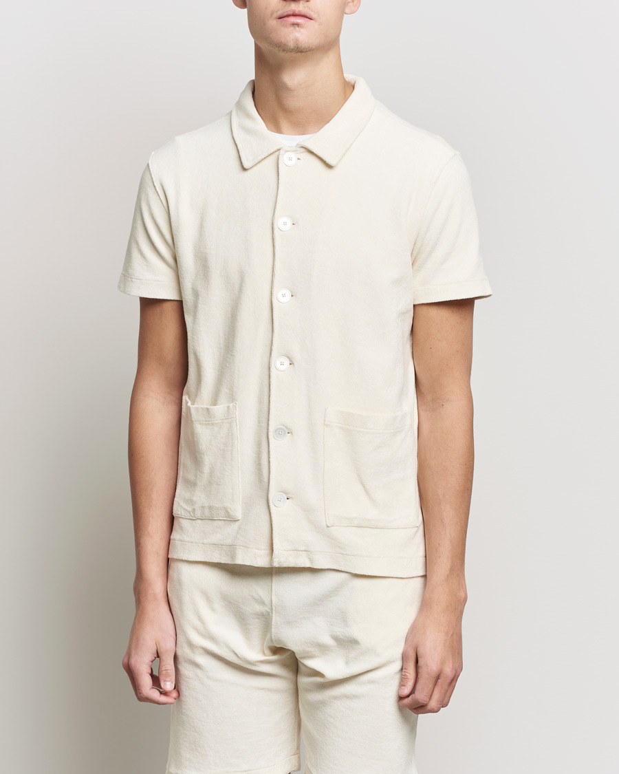 Men | Polo Shirts | Oscar Jacobson | Alwin Terry Short Sleeve Safari Polo Creme