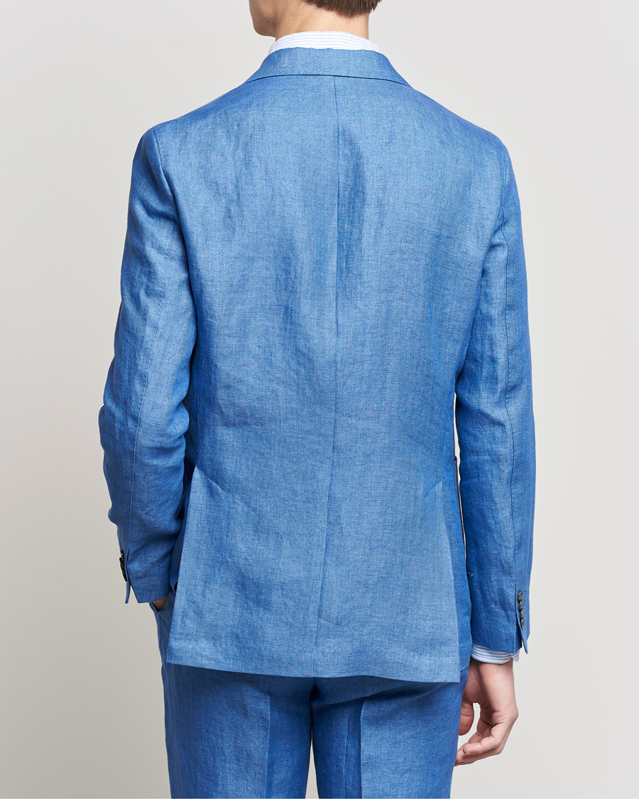 Men | Blazers | Oscar Jacobson | Ferry Soft Patch Pocket Linen Blazer Light Blue