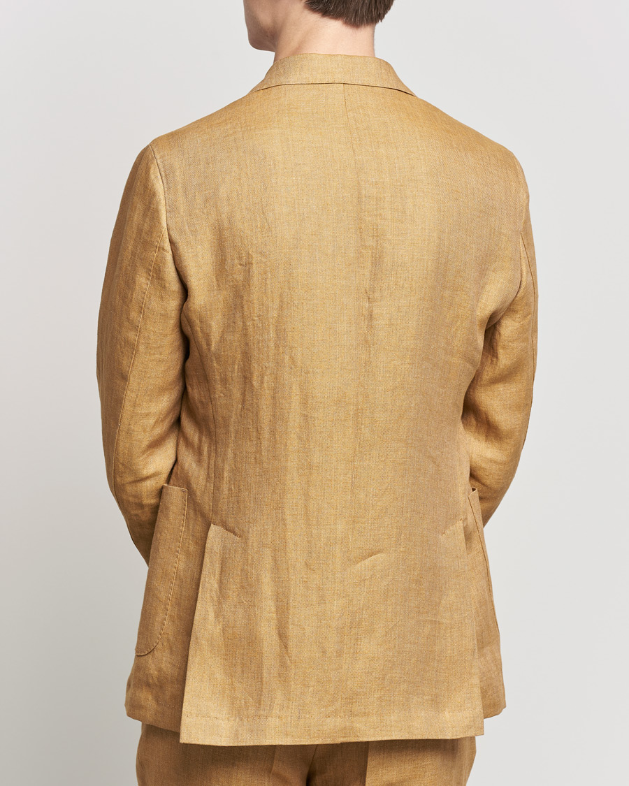 Men | Blazers | Oscar Jacobson | Ferry Soft Patch Pocket Linen Blazer Dusky Yellow