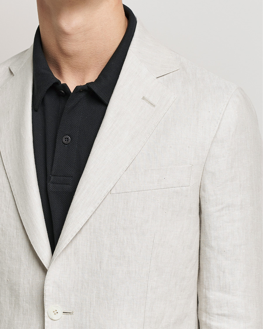 Men | Blazers | Oscar Jacobson | Ferry Soft Patch Pocket Linen Blazer Creme