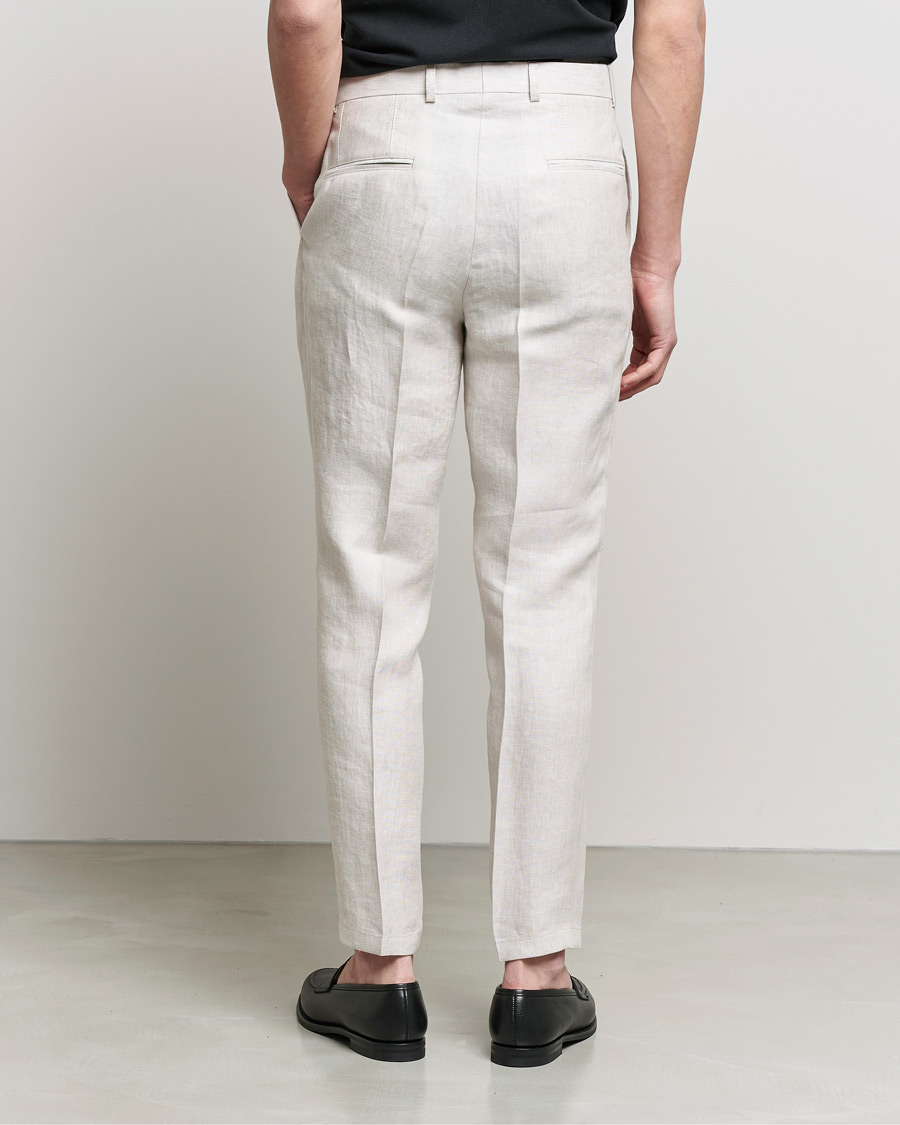 Men | Trousers | Oscar Jacobson | Delon Linen Trousers Creme