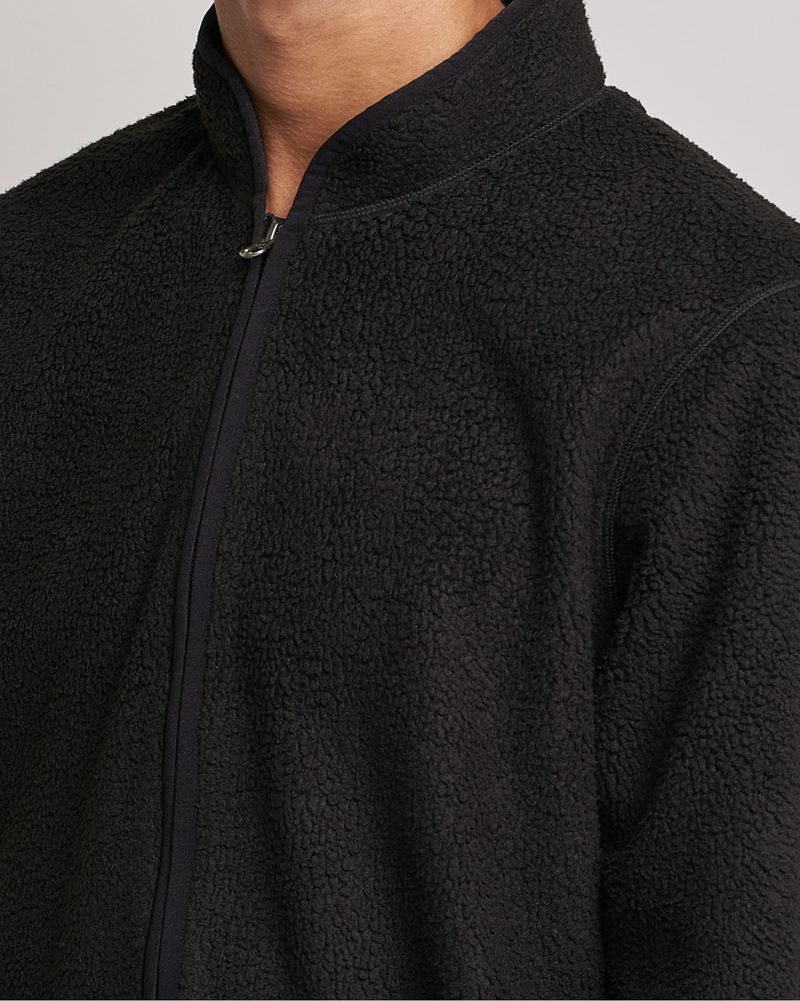 Men | Sweaters & Knitwear | Bread & Boxers | Full Zip Fleece Jacket Black