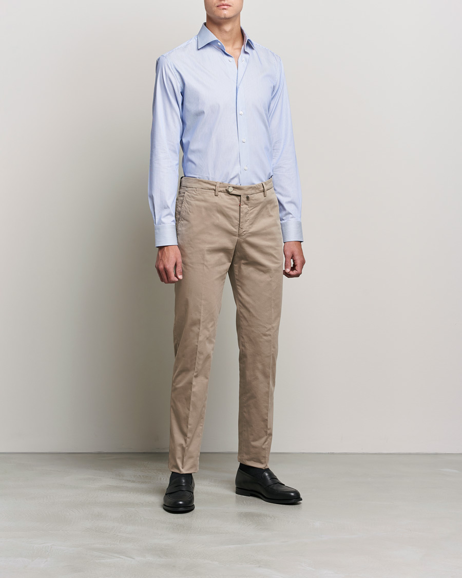 Men | Shirts | Brioni | Slim Fit Dress Shirt Light Blue Stripe