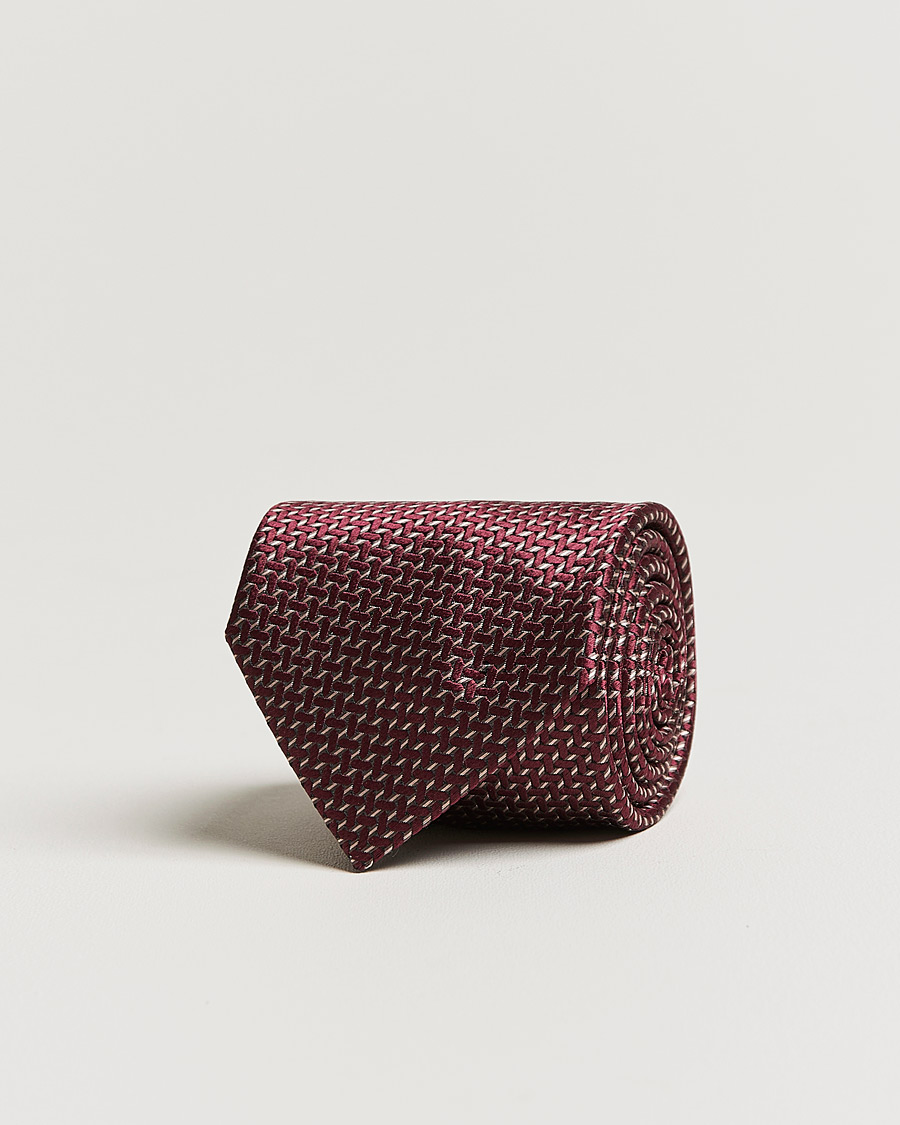 Men | Brioni Micro Pattern Silk Tie Burgundy | Brioni | Micro Pattern Silk Tie Burgundy