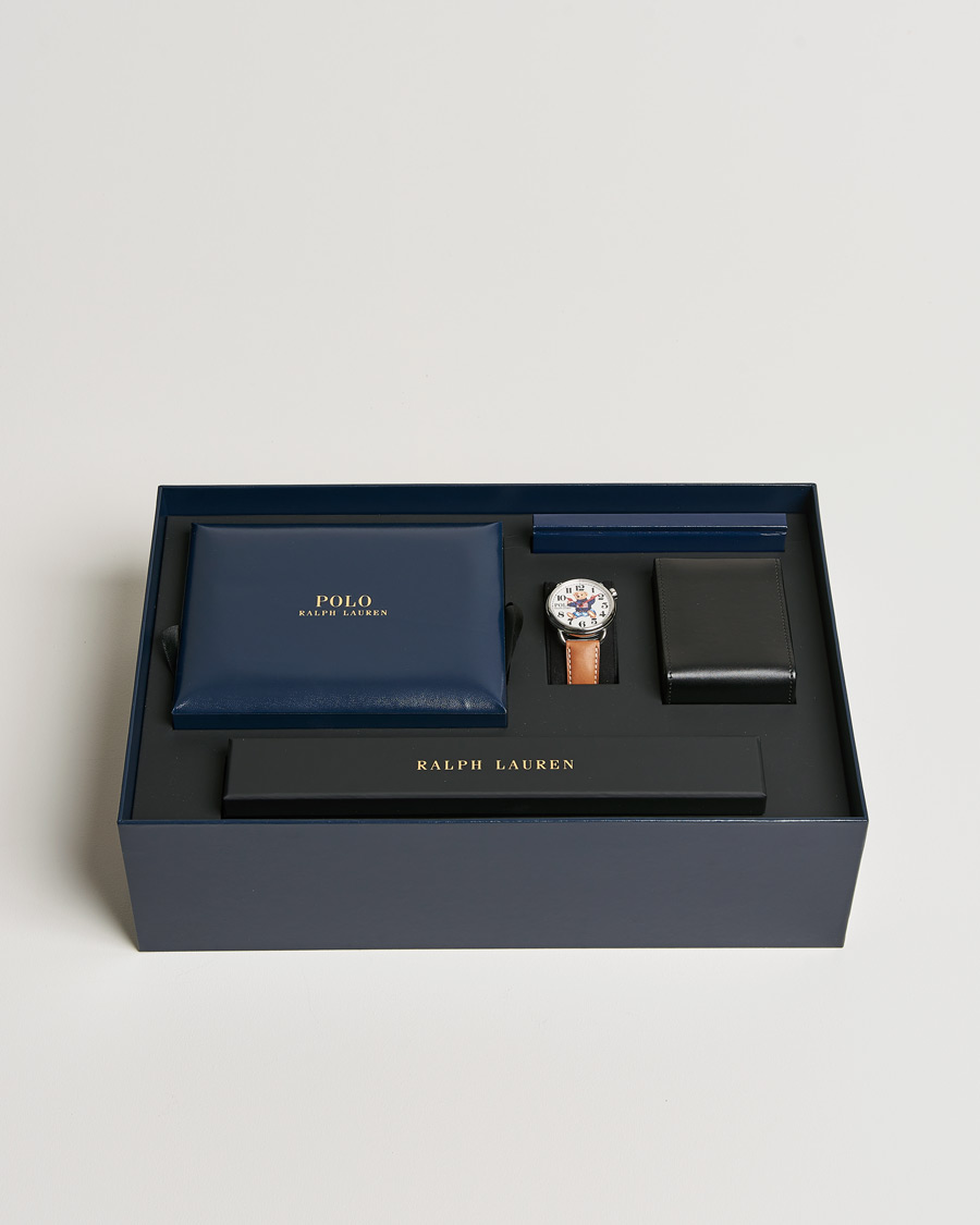 Men | Leather strap | Polo Ralph Lauren | 42mm Automatic Flag Bear White Dial