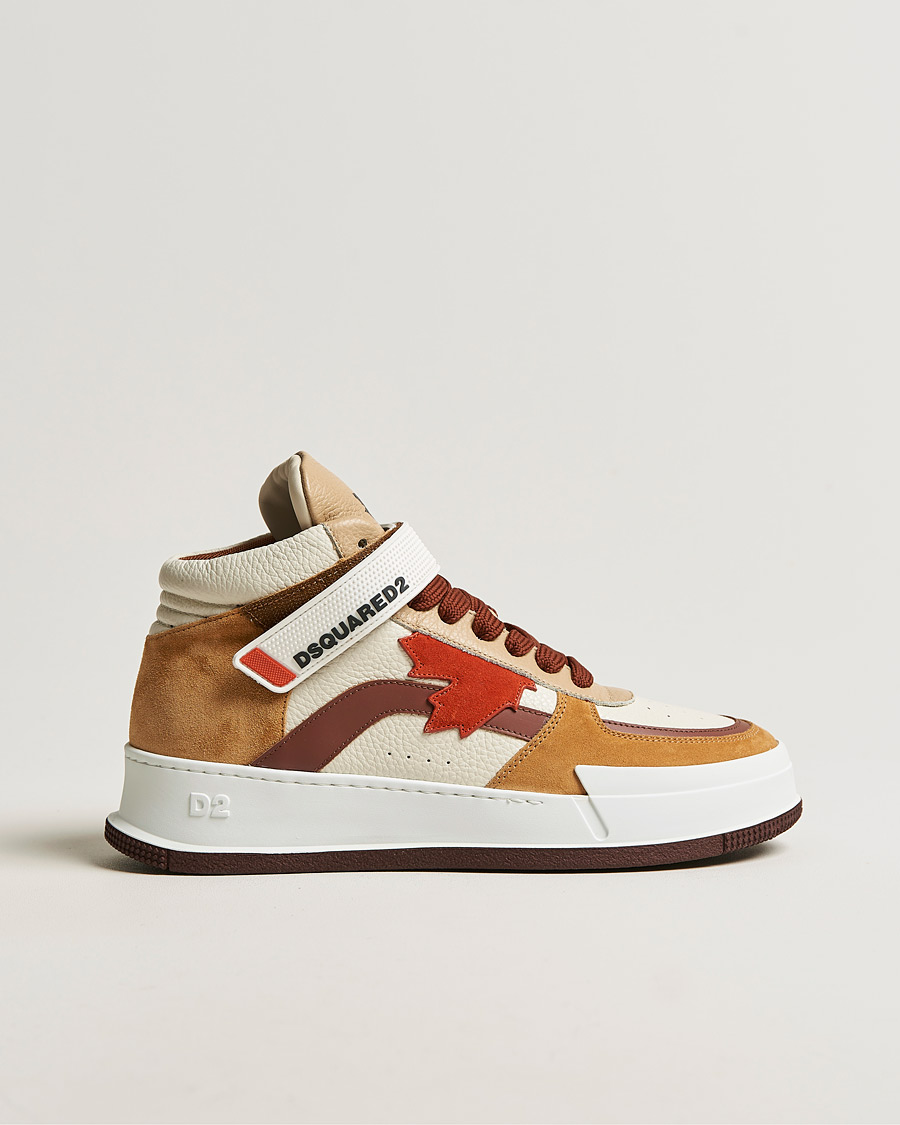 Men | Dsquared2 Canadian High Tops White/Camel | Dsquared2 | Canadian High Tops White/Camel