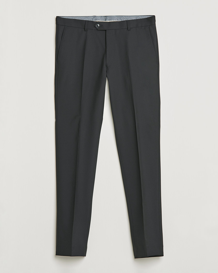 Men | Trousers | Oscar Jacobson | Denz Super 120's Wool Trousers Black