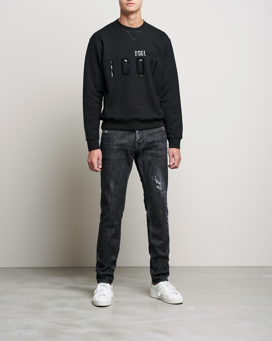 Men | Sweaters & Knitwear | Dsquared2 | Icon Tonal Logo Sweatshirt Black