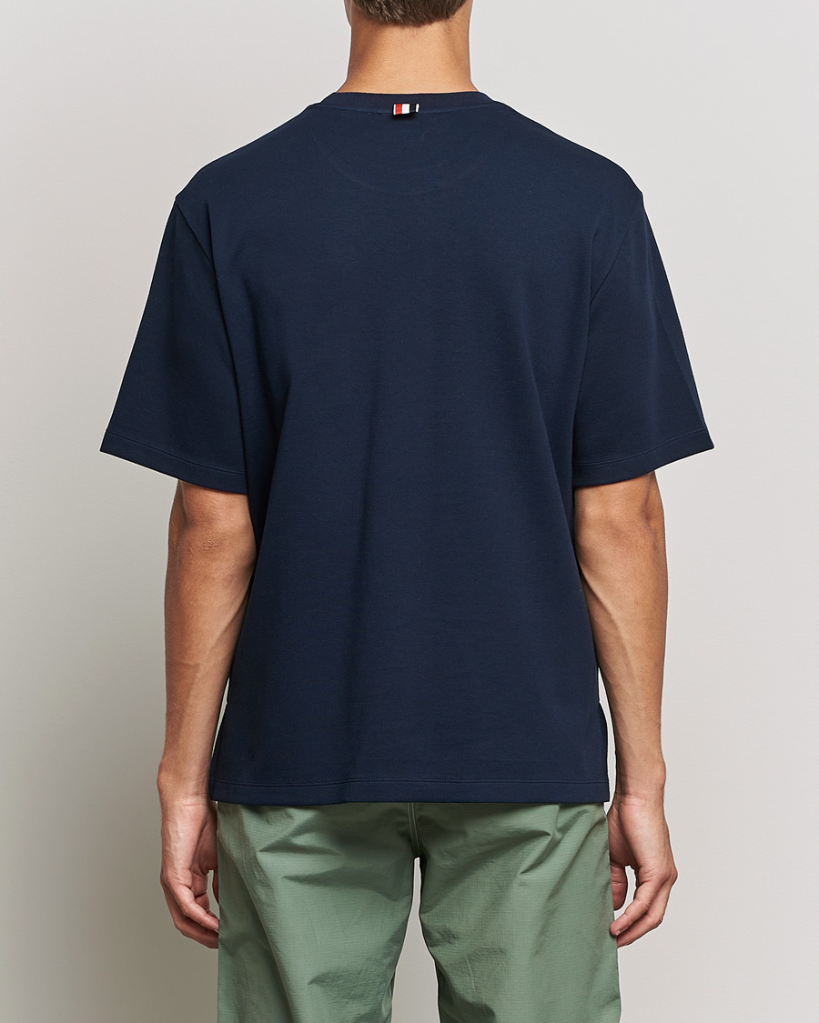 Men | T-Shirts | Thom Browne | Oversize Pocket Stripe T-Shirt Navy