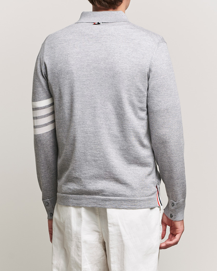 Men | Shirts | Thom Browne | Merino Wool Button Down Shirt Light Grey