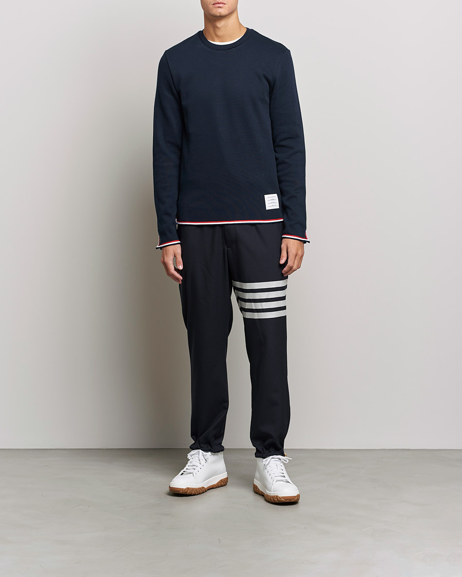 Men | T-Shirts | Thom Browne | Long Sleeve Interlock T-Shirt Navy