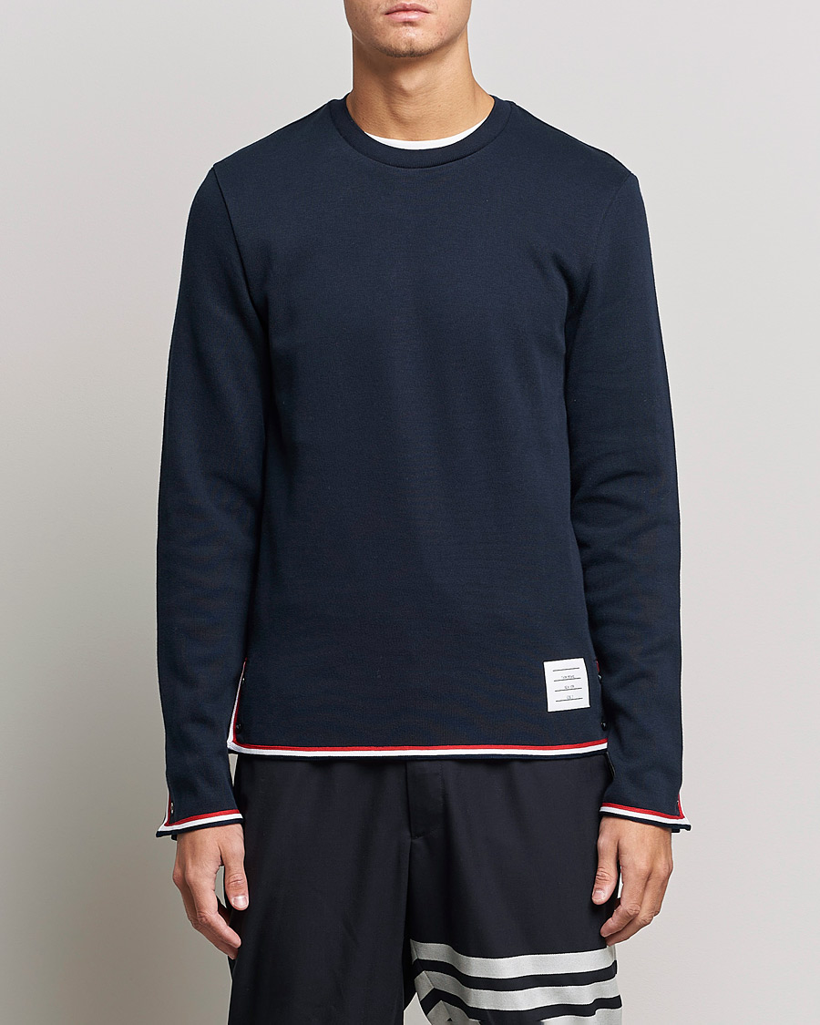 Men | T-Shirts | Thom Browne | Long Sleeve Interlock T-Shirt Navy