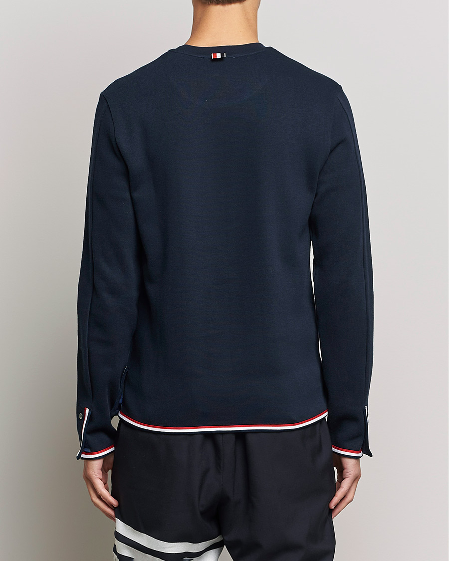 Men | T-Shirts | Thom Browne | Long Sleeve Interlock T-Shirt Navy