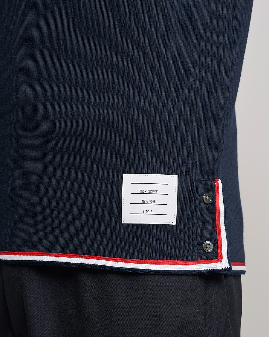 Men | T-Shirts | Thom Browne | Long Sleeve Interlock T-Shirt Navy