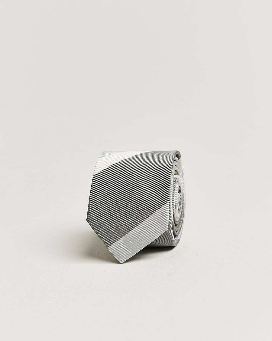 Men | Thom Browne Wide Rep Stripe Tie Medium Grey | Thom Browne | Wide Rep Stripe Tie Medium Grey