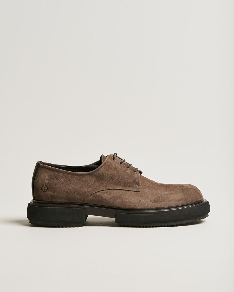 Men | Giorgio Armani Plain Derbies Sand Suede | Giorgio Armani | Plain Derbies Sand Suede