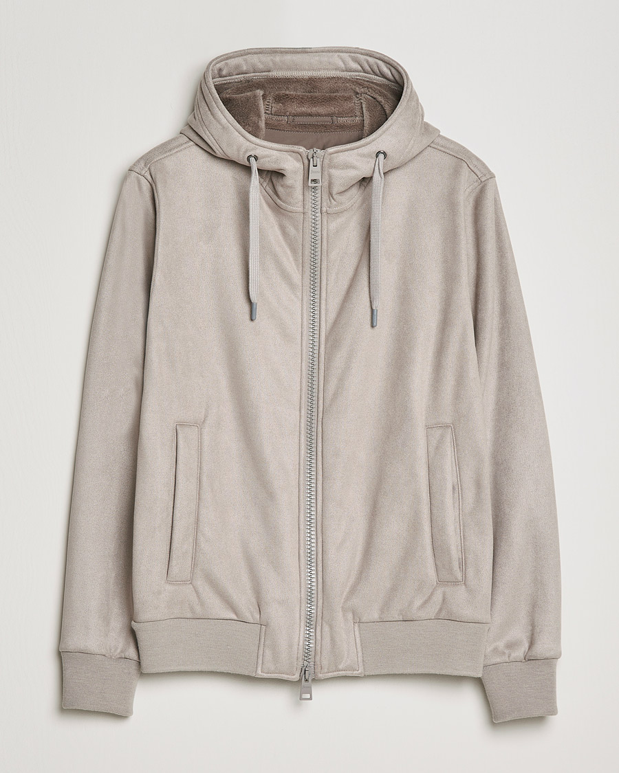 Men | Coats & Jackets | Herno | Faux Suede Jacket Light Grey