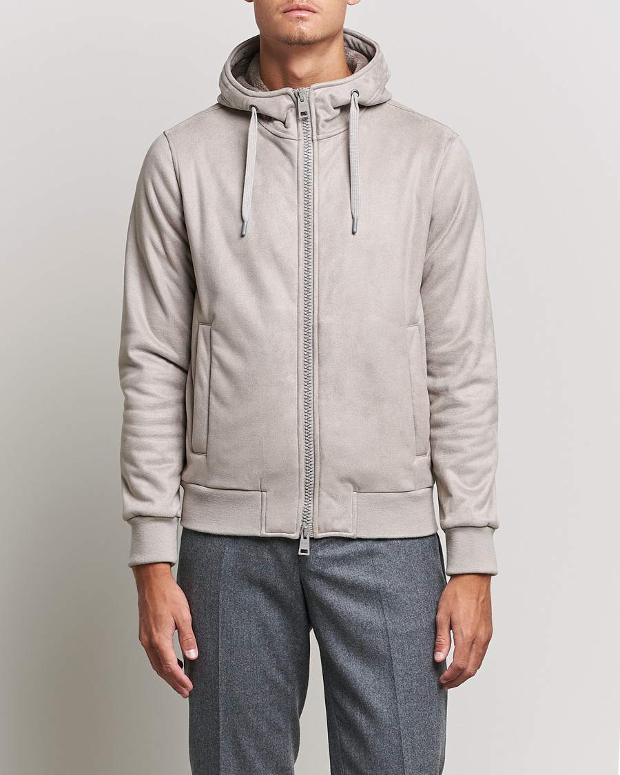 Men | Coats & Jackets | Herno | Faux Suede Jacket Light Grey