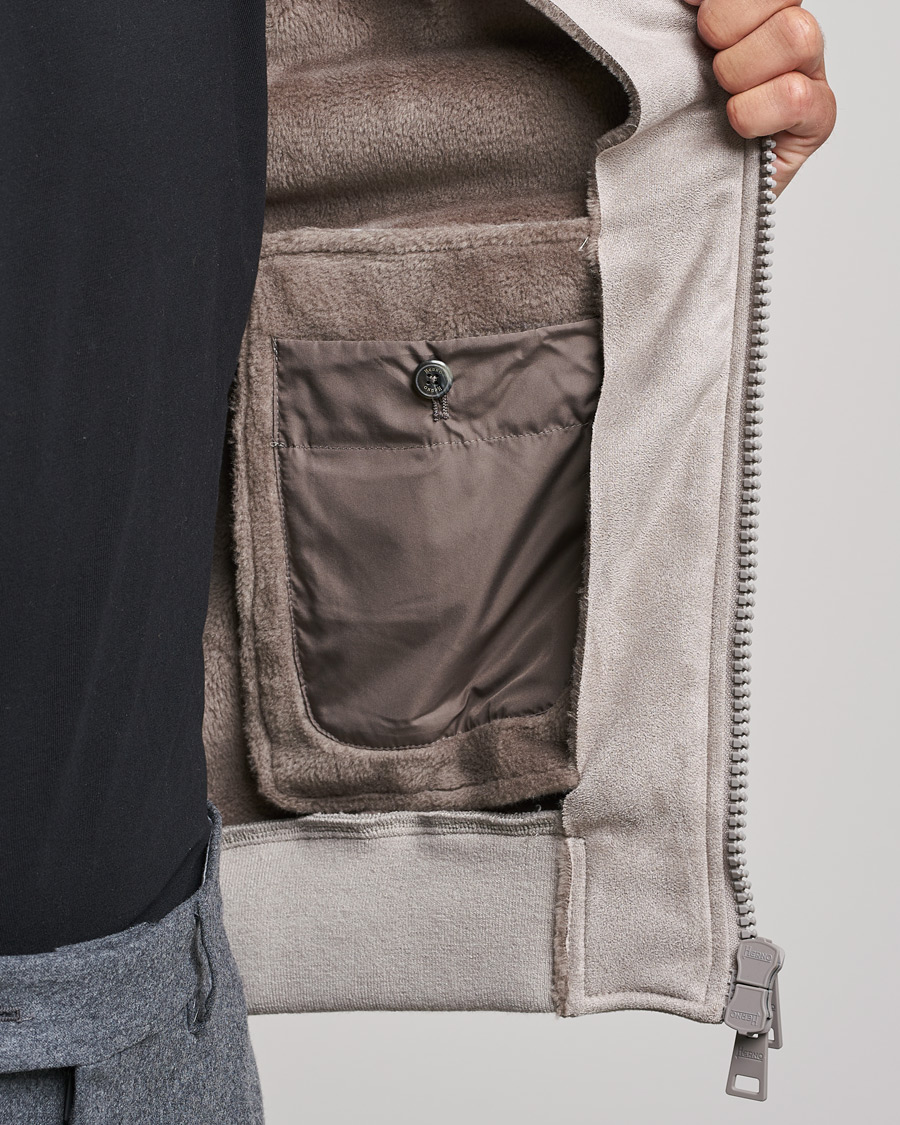 Men | Coats & Jackets | Herno | Faux Suede Jacket Light Grey