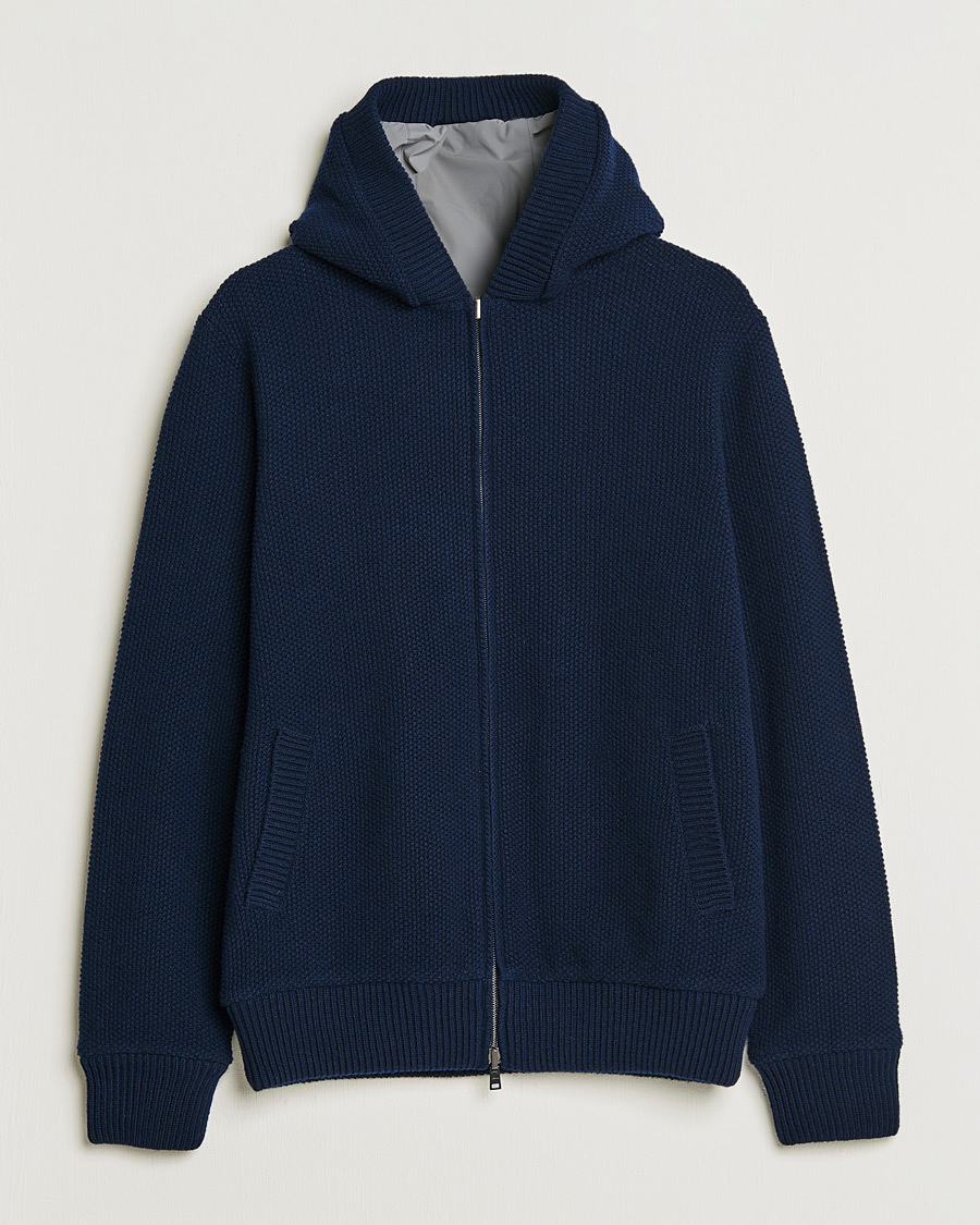 Men | Coats & Jackets | Herno | Reversible Wool Bomber Jacket Navy