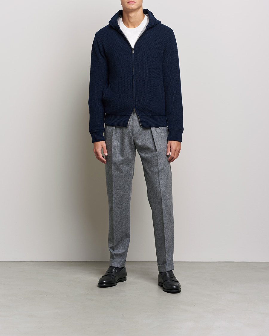 Men | Coats & Jackets | Herno | Reversible Wool Bomber Jacket Navy
