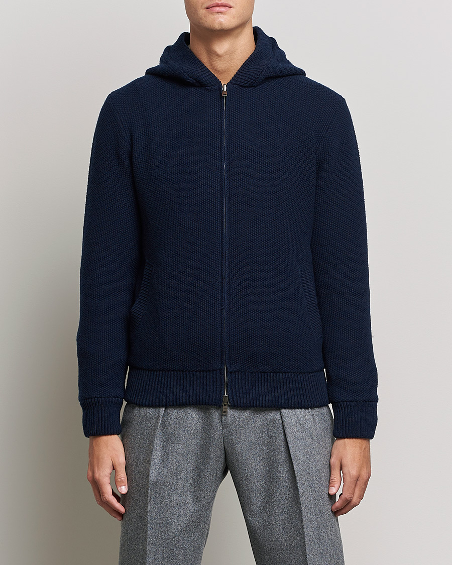 Men | Coats & Jackets | Herno | Reversible Wool Bomber Jacket Navy