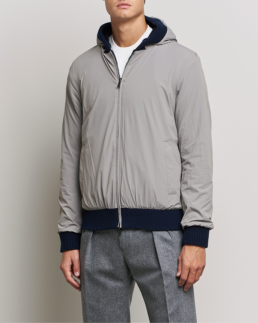 Men | Coats & Jackets | Herno | Reversible Wool Bomber Jacket Navy