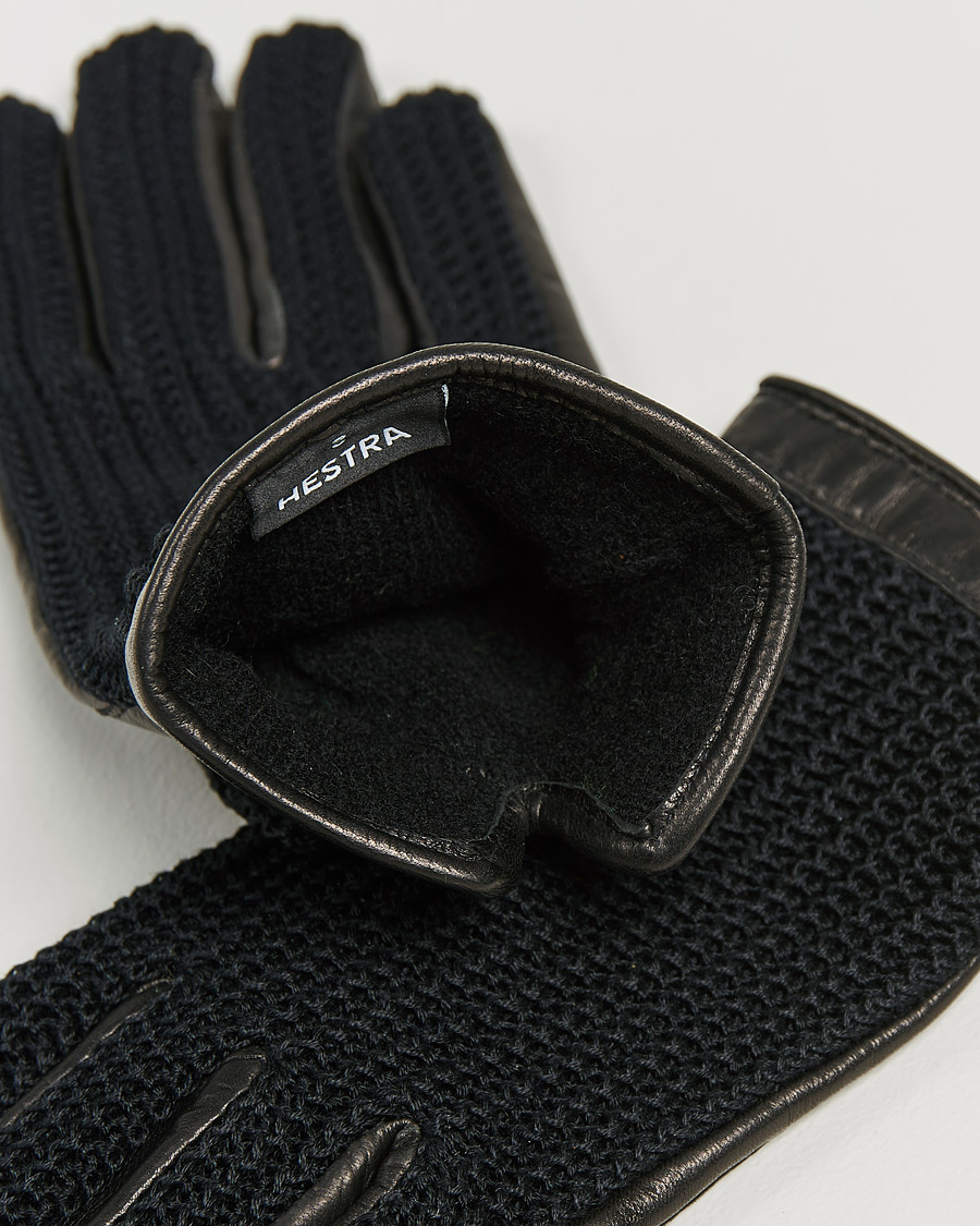 Men | Gloves | Hestra | Adam Crochet Wool Lined Glove Black