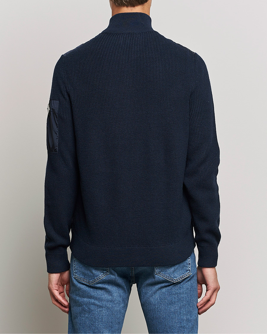Men | Sweaters & Knitwear | J.Lindeberg | Beck Knitted Hybrid Jacket Navy