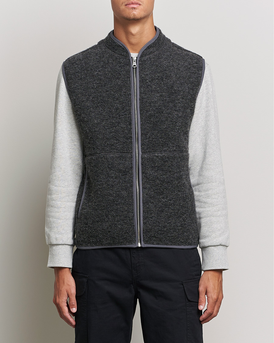 Men | Sweaters & Knitwear | J.Lindeberg | Duncan Wool Fleece Vest Grey Melange