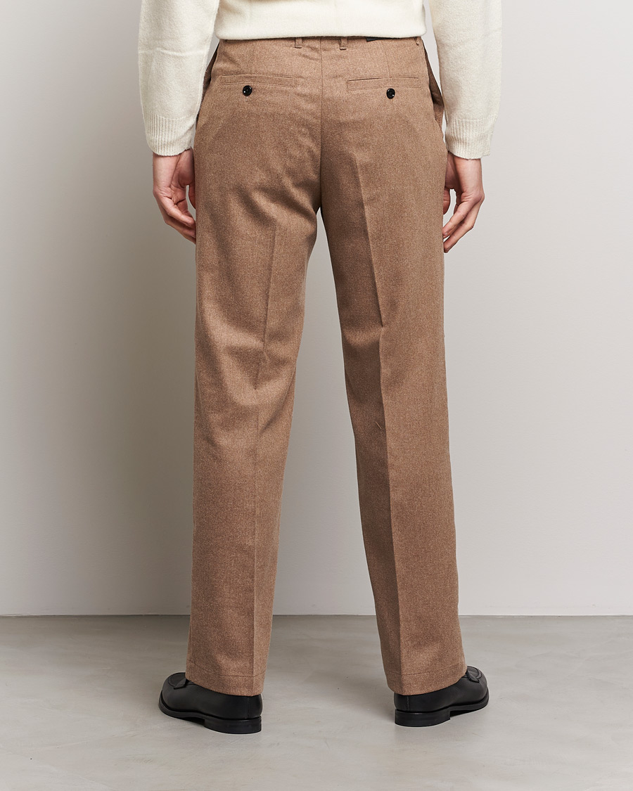 Men | Trousers | J.Lindeberg | Haij Clean Flannel Trousers Tiger Brown