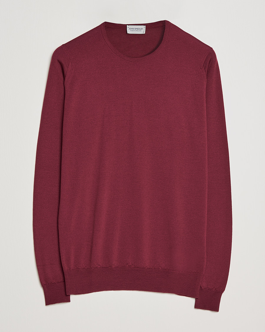 Men | Sweaters & Knitwear | John Smedley | Lundy Extra Fine Merino Crew Neck Bordeaux