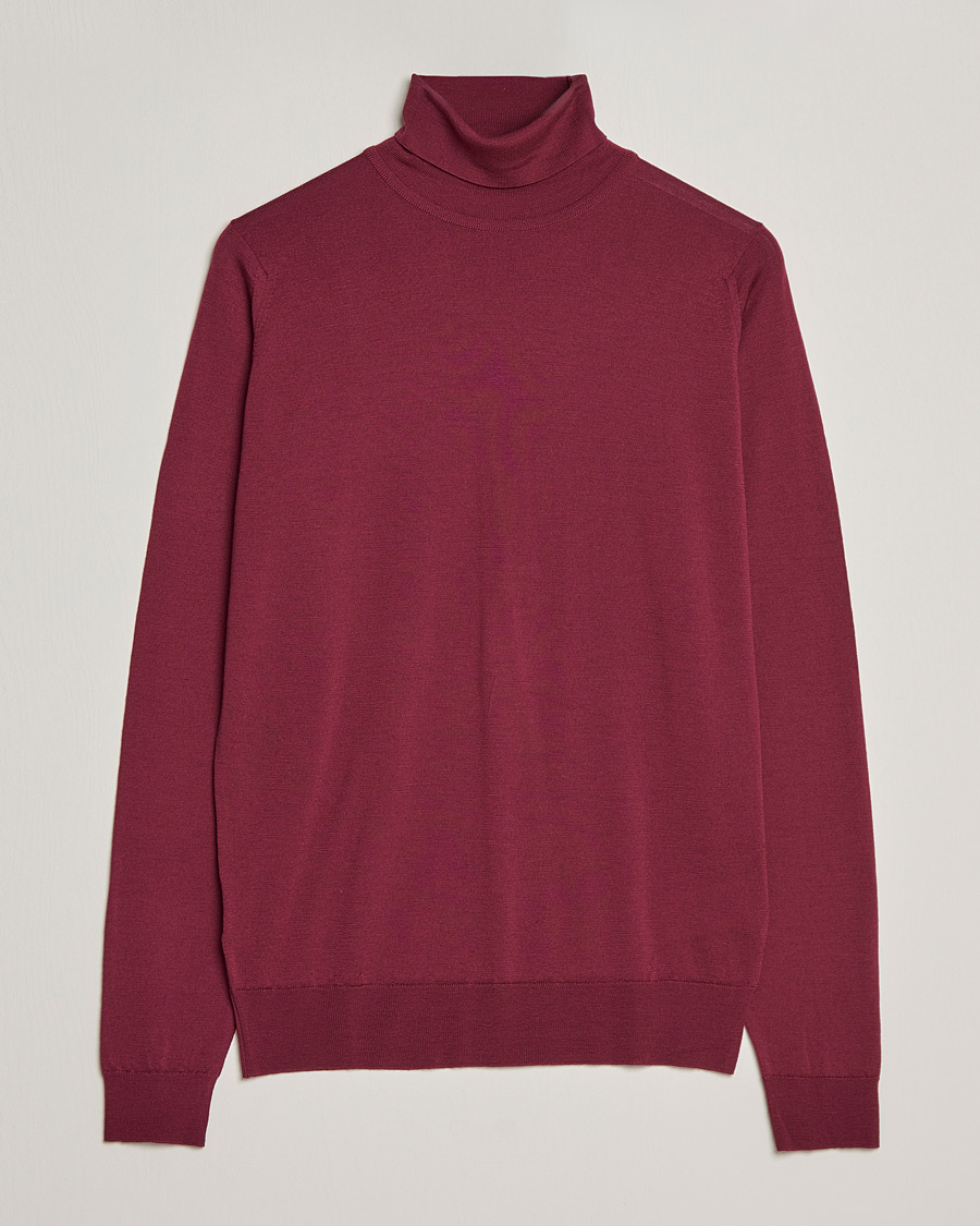 Men | Sweaters & Knitwear | John Smedley | Cherwell Extra Fine Merino Rollneck Bordeaux